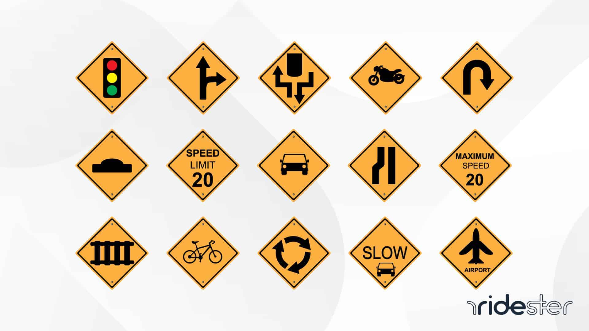 road signs and meanings for permit test